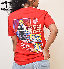 Anime Printed T-Shirt Red